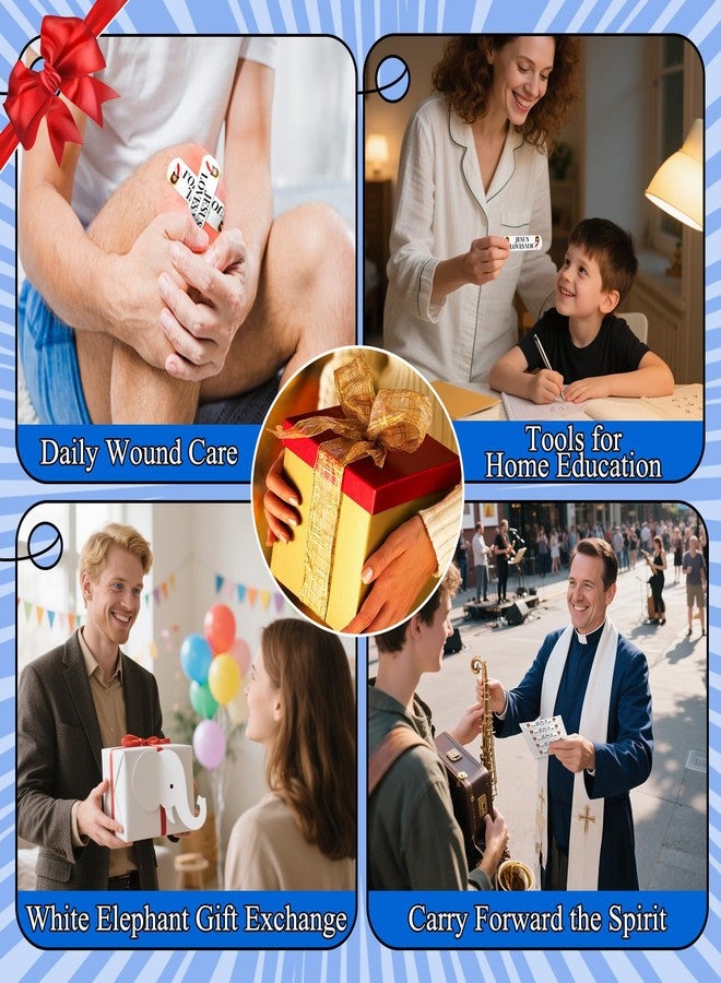 AKAIXI 60pcs Jesus Bandages, 2.83x0.75in Jesus Loves You Waterproof PE Adhesive Bandage for Minor Wound Care, Comfortable Hypoallergenic Bandages, Sunday School Supplies for Family Women Men, Latex Free - Image 5